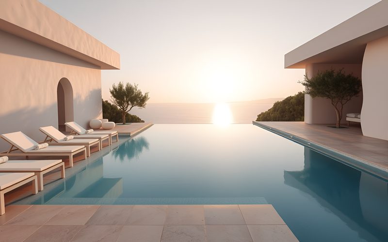 Piscina infinita de agua salada al borde del acantilado
